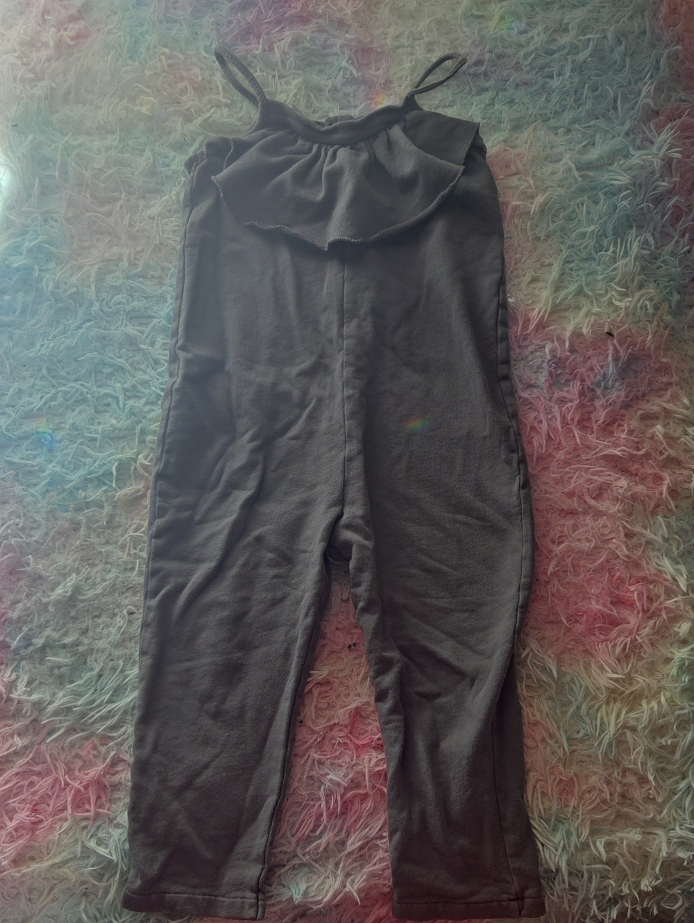 ZARA Charcoal Ruffle-Front Jumpsuit